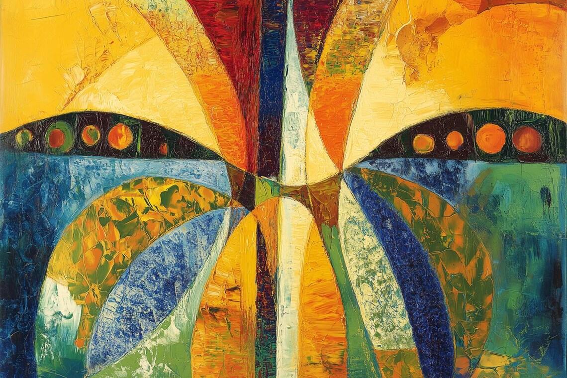 Matisse-Style Arched Abstract with Bold Colorful Shapes Poster