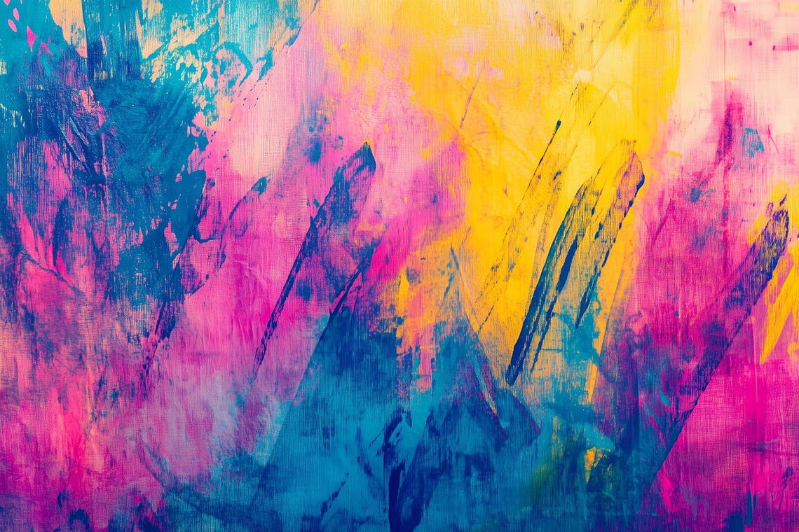 Custom Abstract Print Inspired By Monet With Bold Pink And Blue Swirls Unique Modern Wall Art For Home Decor