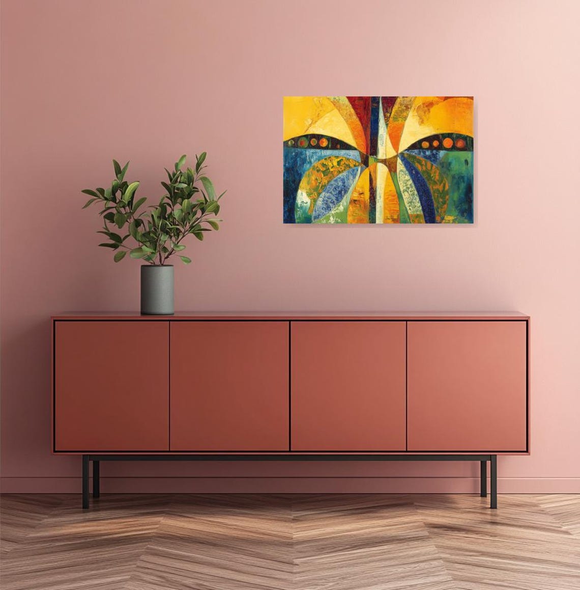 Abstract Print Inspired By Matisse With Bold Colors And Dynamic Shapes Perfect For Home Decor And Wall Art - Image 2