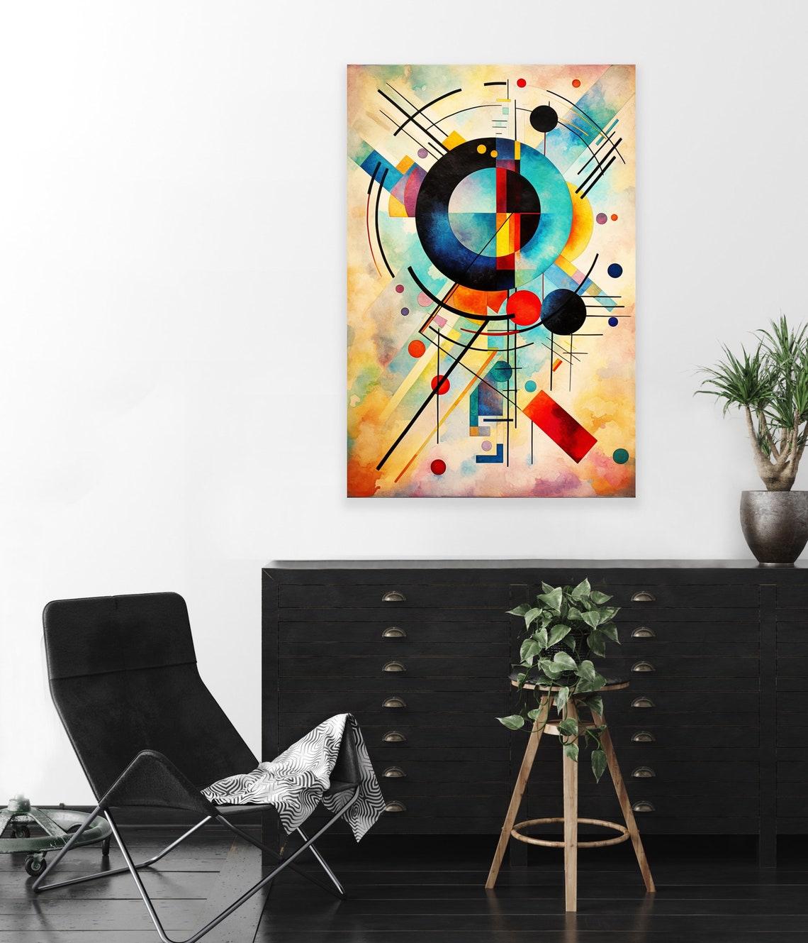Concentric Circles Colorful Abstract Modern Geometric Art Poster - Image 2