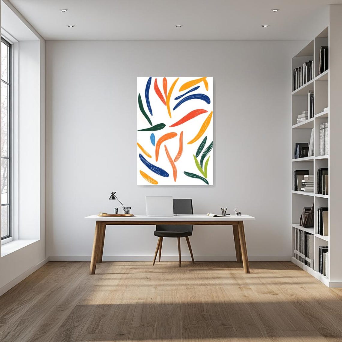 Abstract Art Print Inspired By Matisse Colorful Shapes Bold Lines Minimalist Home Decor Wall Art - Image 3