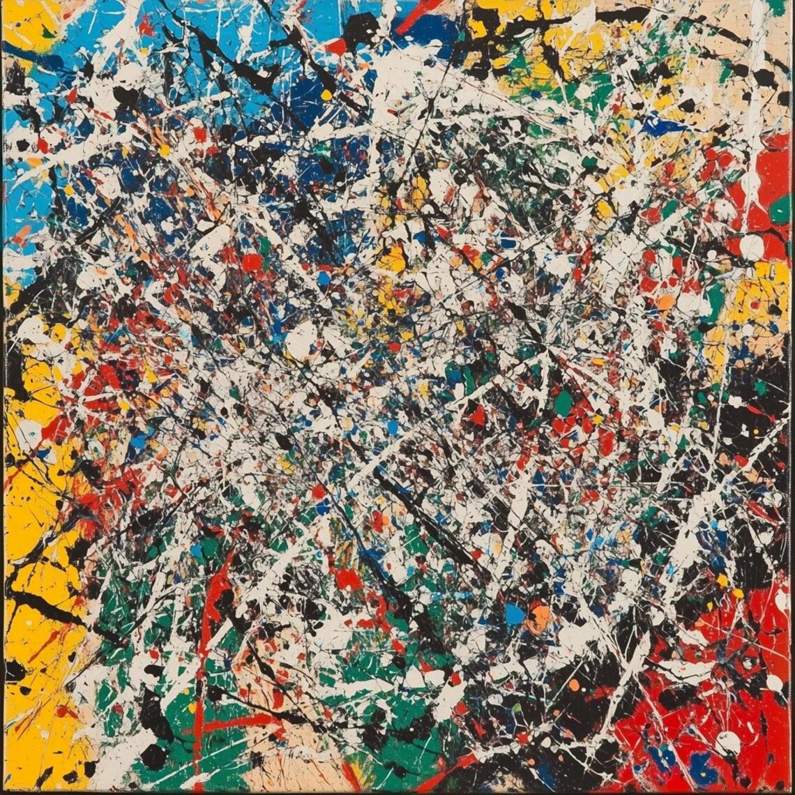 Abstract Expressionist Artwork Inspired By Jackson Pollock