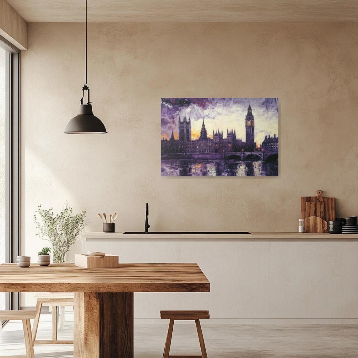 London Big Ben and Parliament at Dusk in Purple and Gold Poster - Image 5