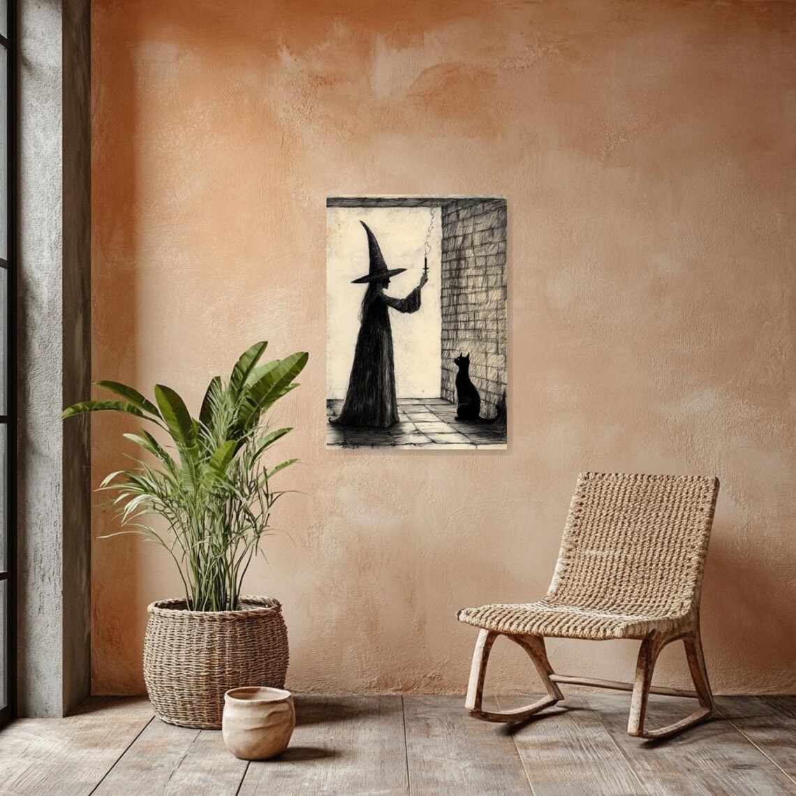 Custom Witch With Black Cat, Gothic Style - Image 2