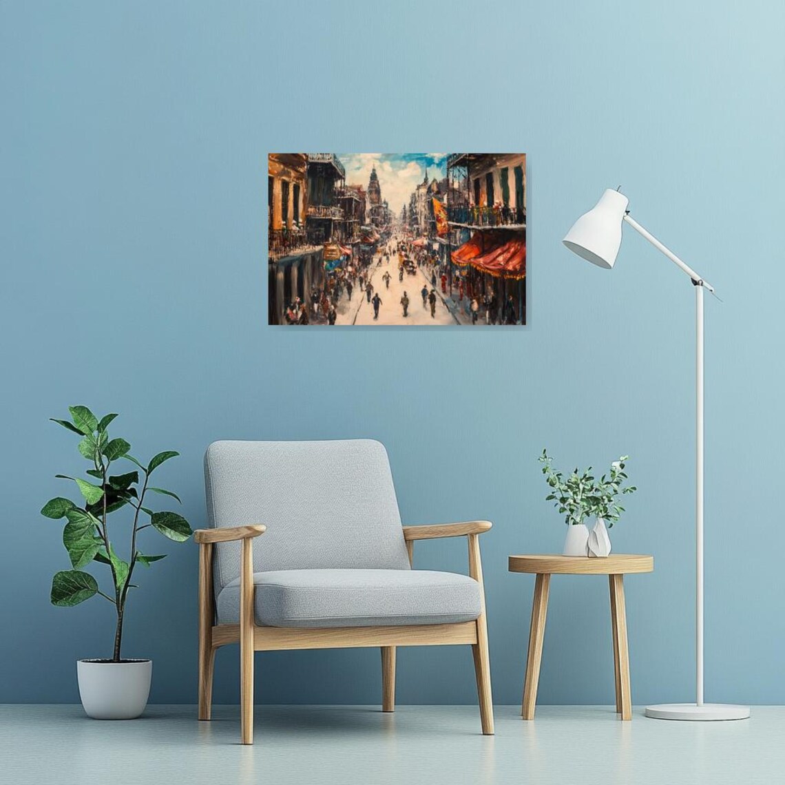 New Orleans French Quarter Busy Street Scene Painting Poster - Image 5