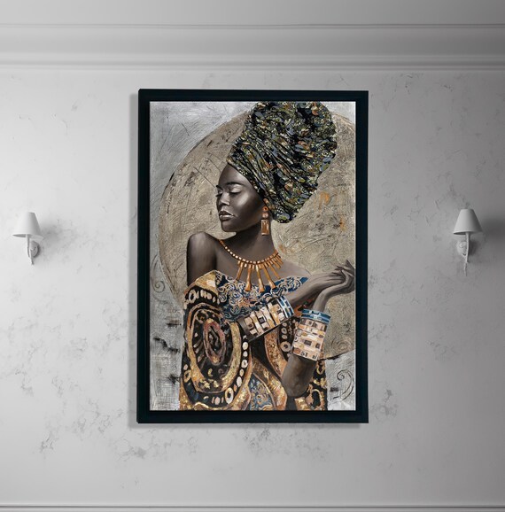African Woman With Turban, Ethnic Fashion Art