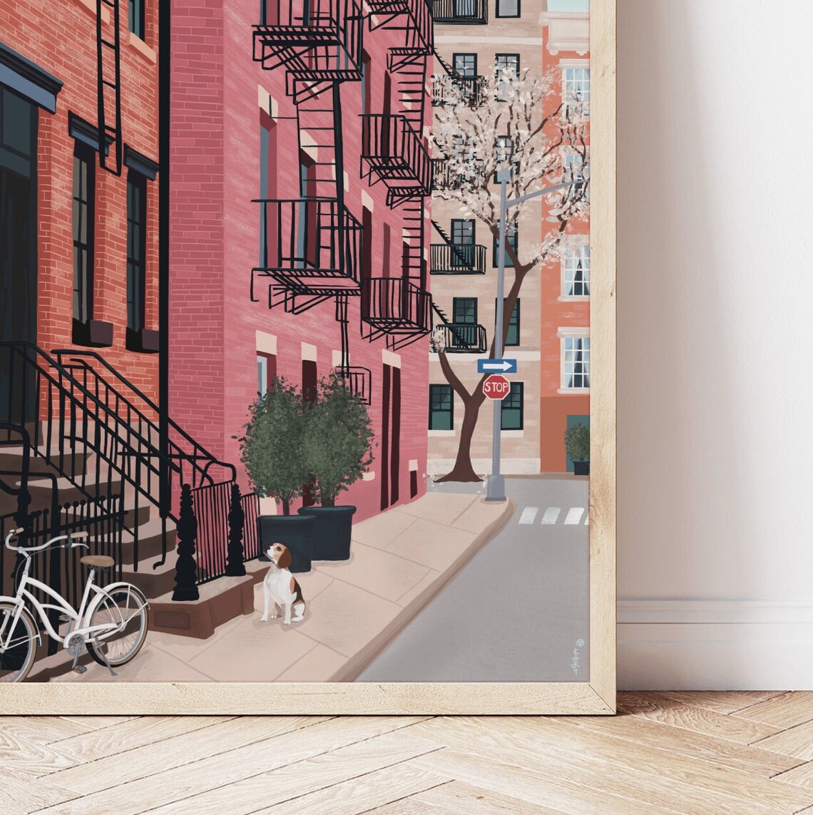 West Village New York Travel Poster, Illustration Art Print - Image 4