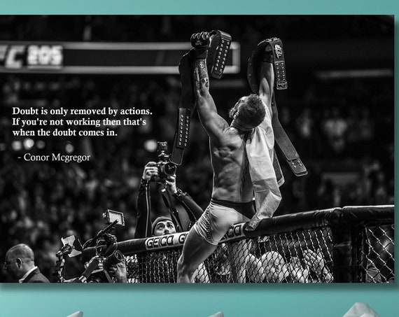 Doubt Me Now Wall Arts Motivation Wall Art Prints Conor Mcgregor Quote Poster Print Art Fitness Room Decors Boxing Wall Art