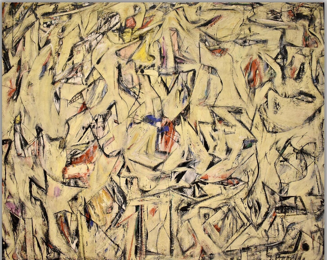 Willem de Kooning Abstract Expressionist Gestural Painting Poster