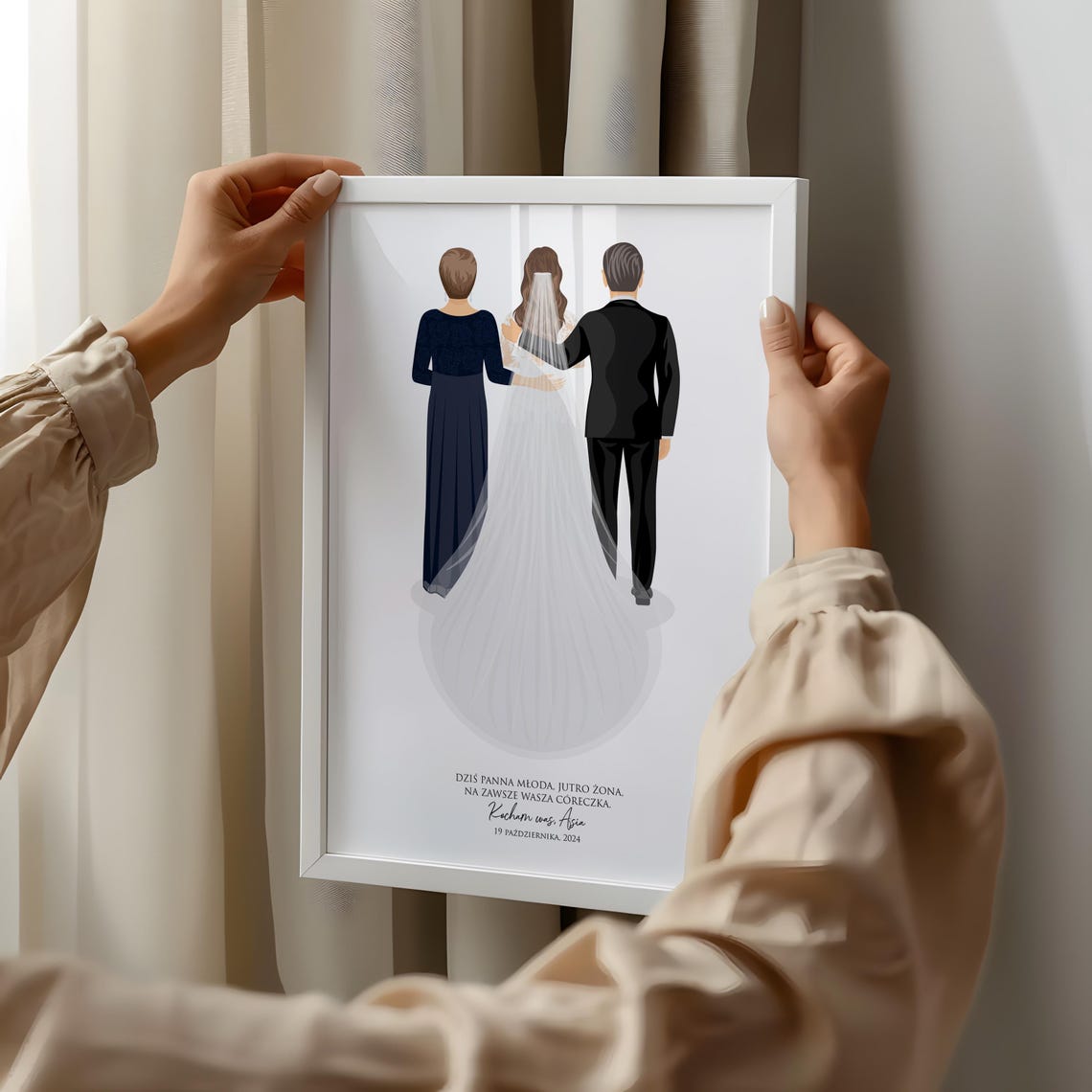 Parents Of The Bride Gift Mother Of The Bride Father Of The Bride Family Wedding Illustration Custom Parents Wedding Gift From Daughter - Image 2