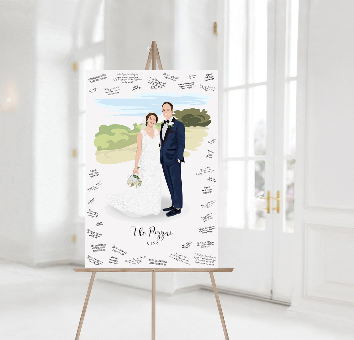 Farm Wedding Venue Guest Book Alternative Illustration Poster - Image 5