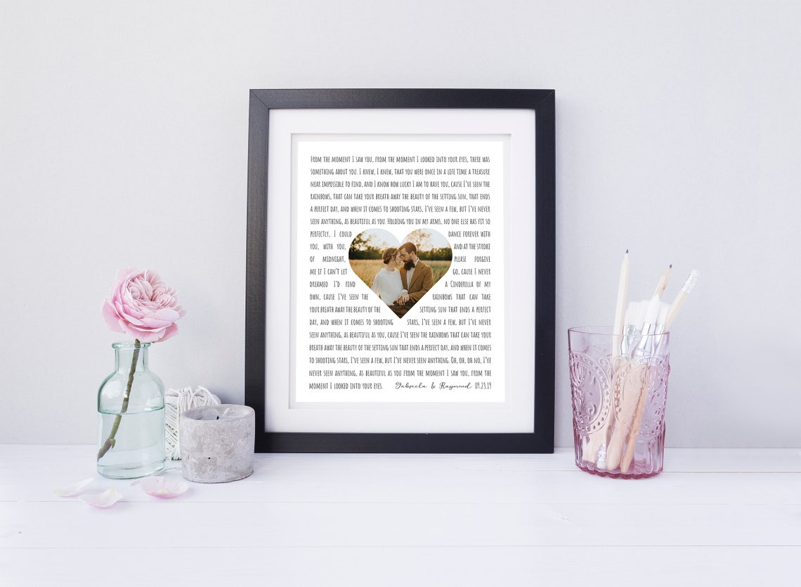 From This Moment Shania Twain Heart Shaped Photo Lyrics Wall Art - Image 5