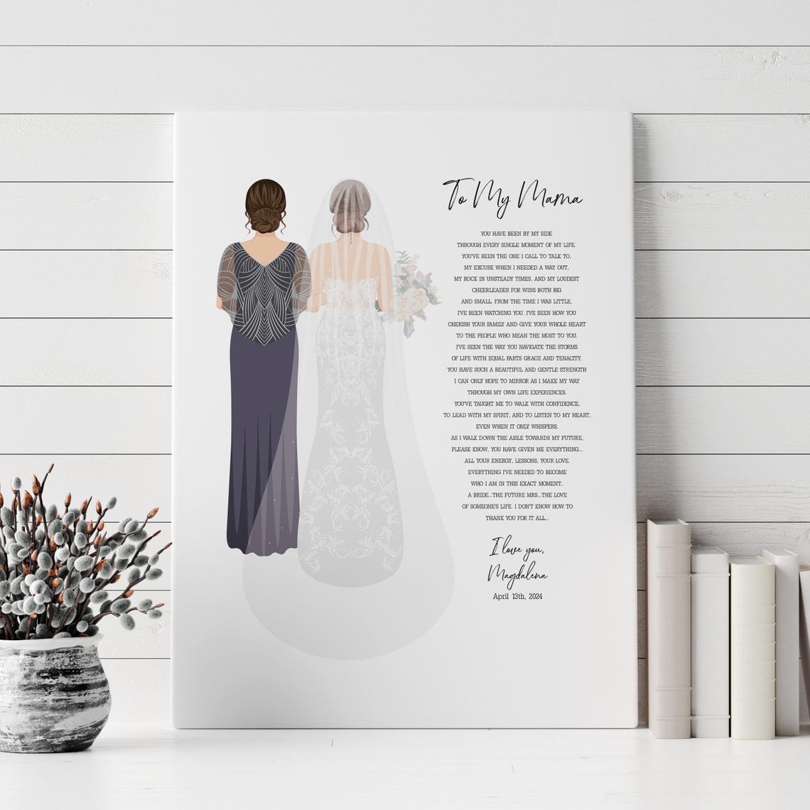 Custom Mother Of The Bride Print Poem From Daughter To Mom Mother Of The Bride Gift Mother Of The Bride Portrait Wedding Poem Keepsake - Image 3