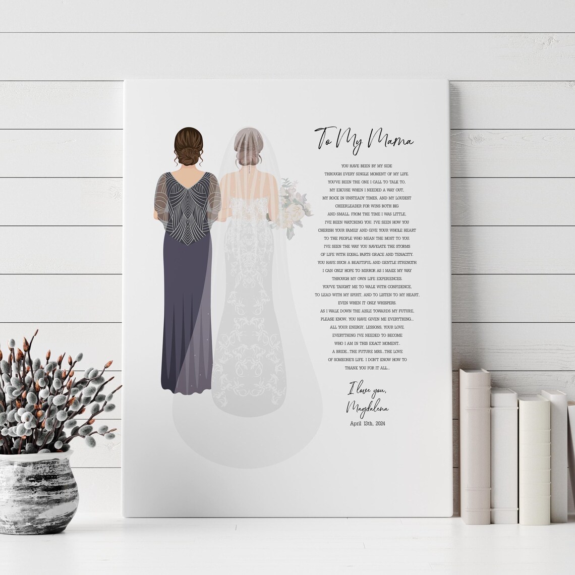 Dear Mom Mother Of The Bride Poem Personalized Custom Wedding Poster - Image 3