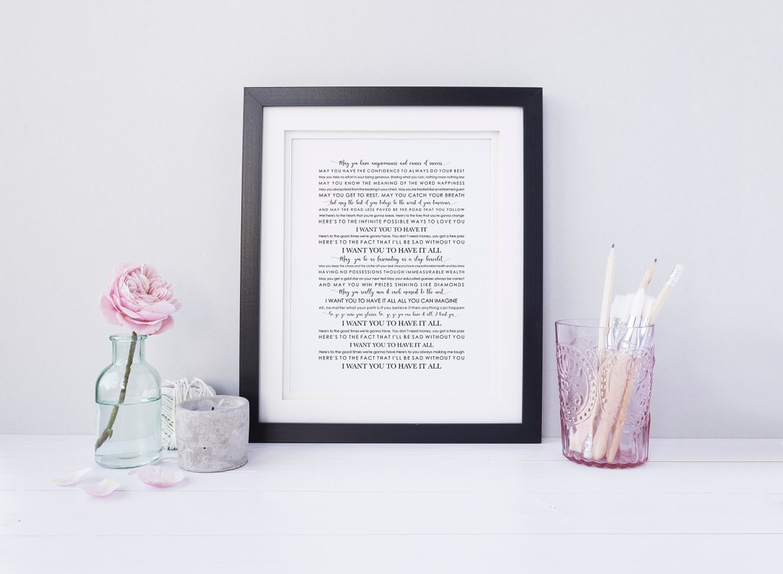 What A Wonderful World Classic Song Lyrics Typography Poster - Image 2