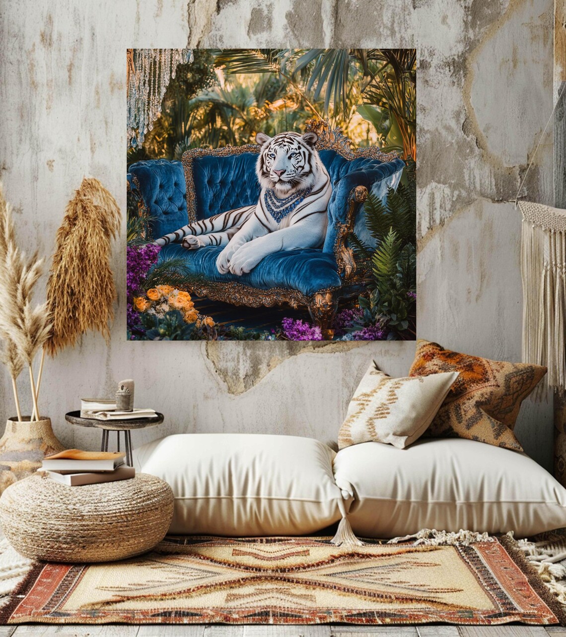 White Tiger Maximalist Animal Art - Image 2
