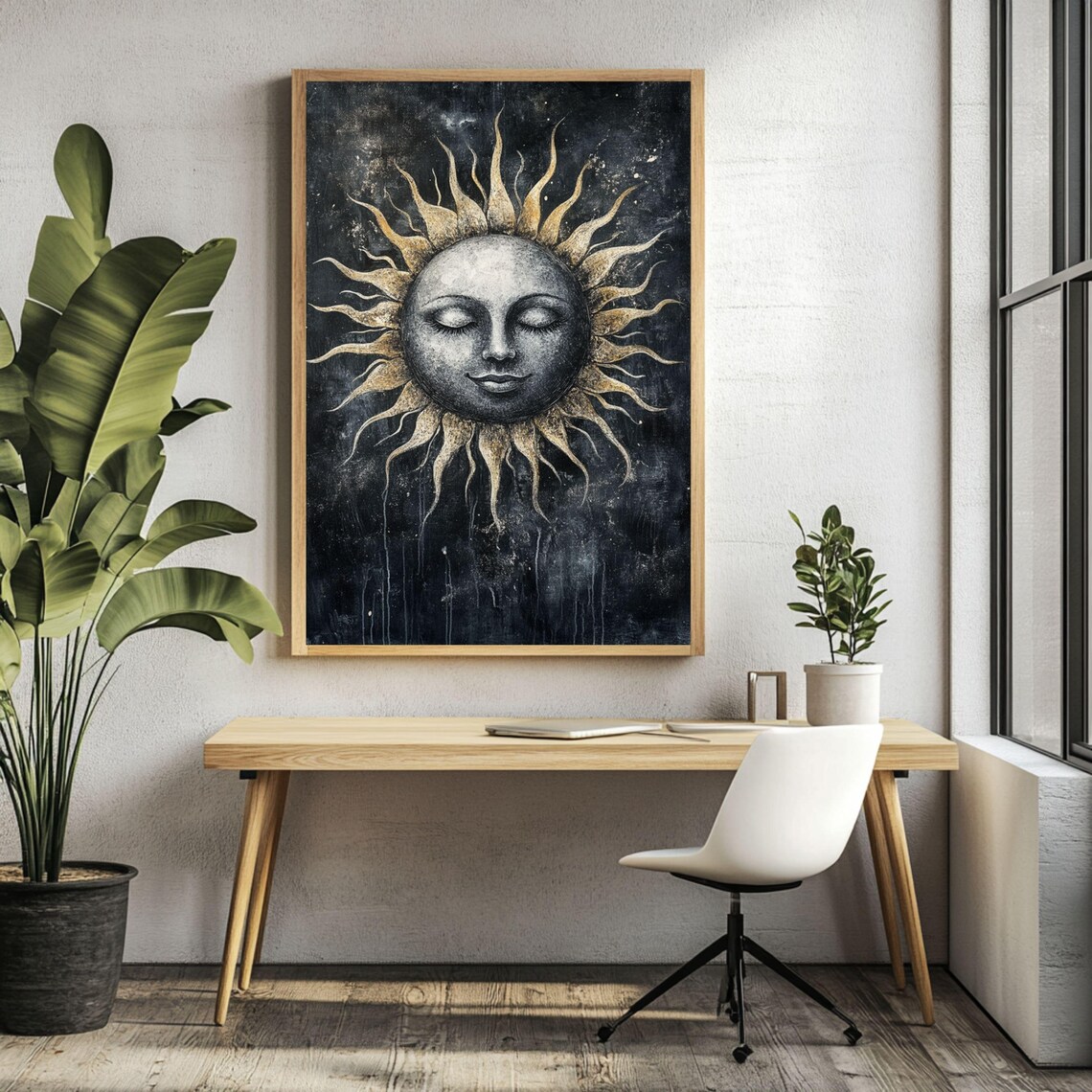 Boho Sun Art Print, Warm Earthy Celestial Decor - Image 3