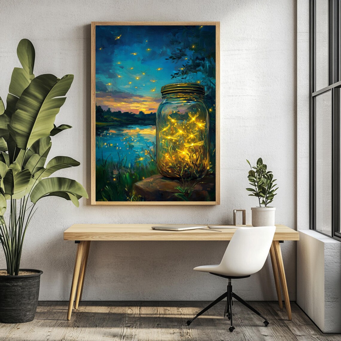 Mystical Fireflies In Jar, Mystical Wall Decor - Image 3