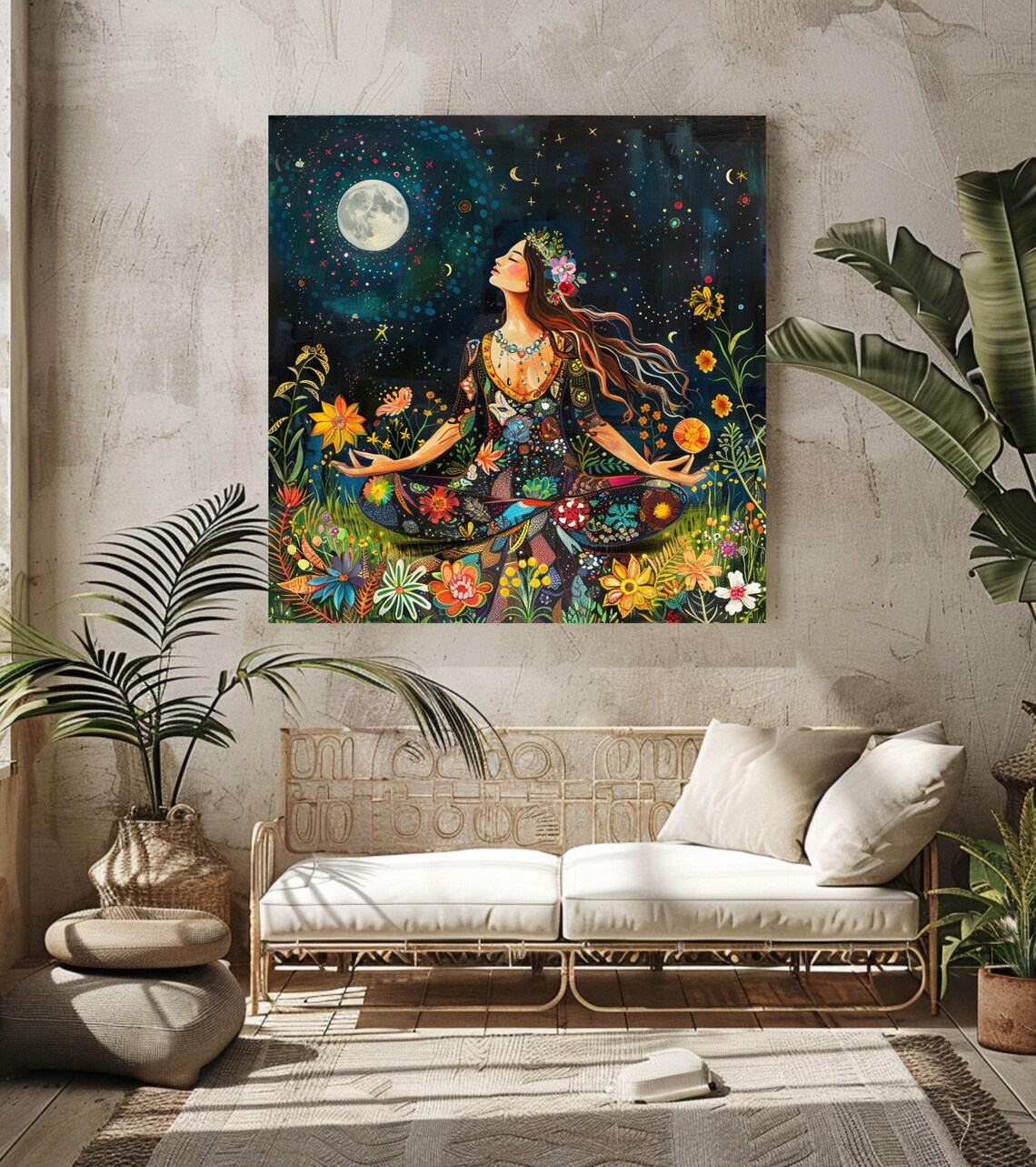 Boho Goddess Wall Art, Whimsical Home Decor Poster - Image 2