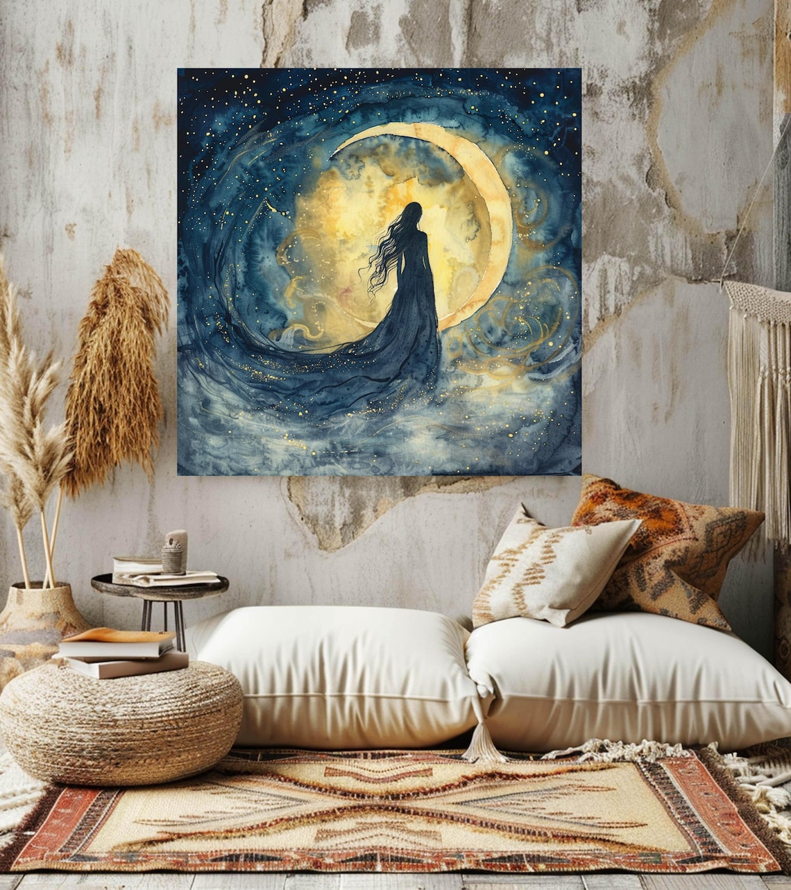 Moon Goddess Art Print, Mystical Celestial Woman - Image 2