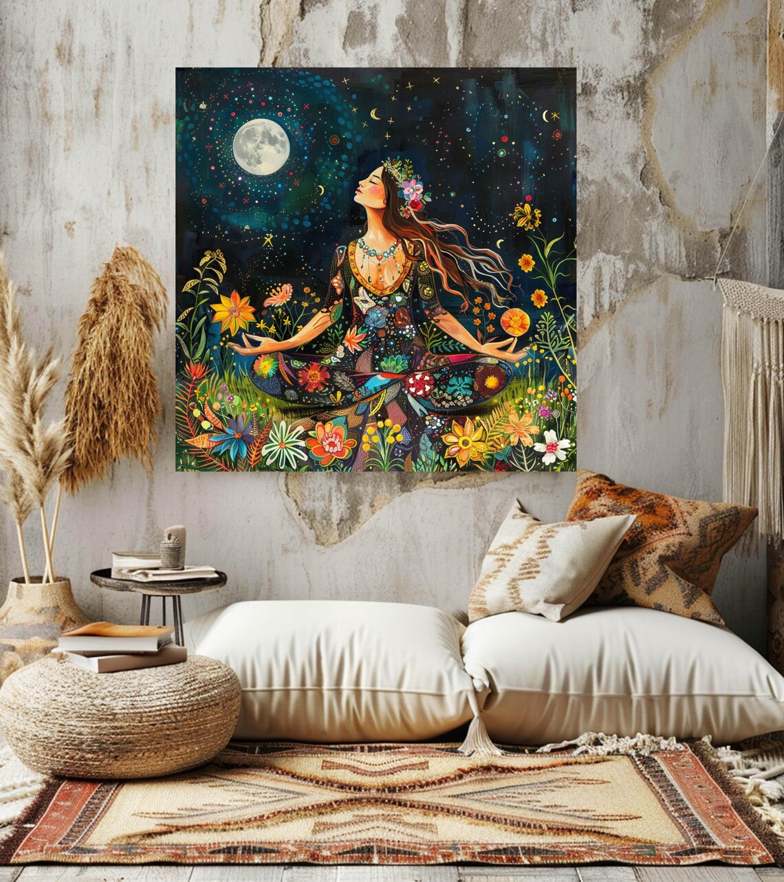 Boho Goddess Art Print, Mystical Celestial Woman - Image 2