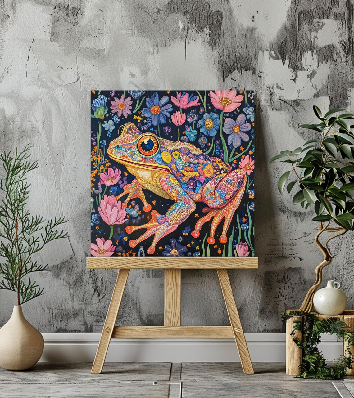 Vibrant Frog, William Morris Style Nature Art - Image 4