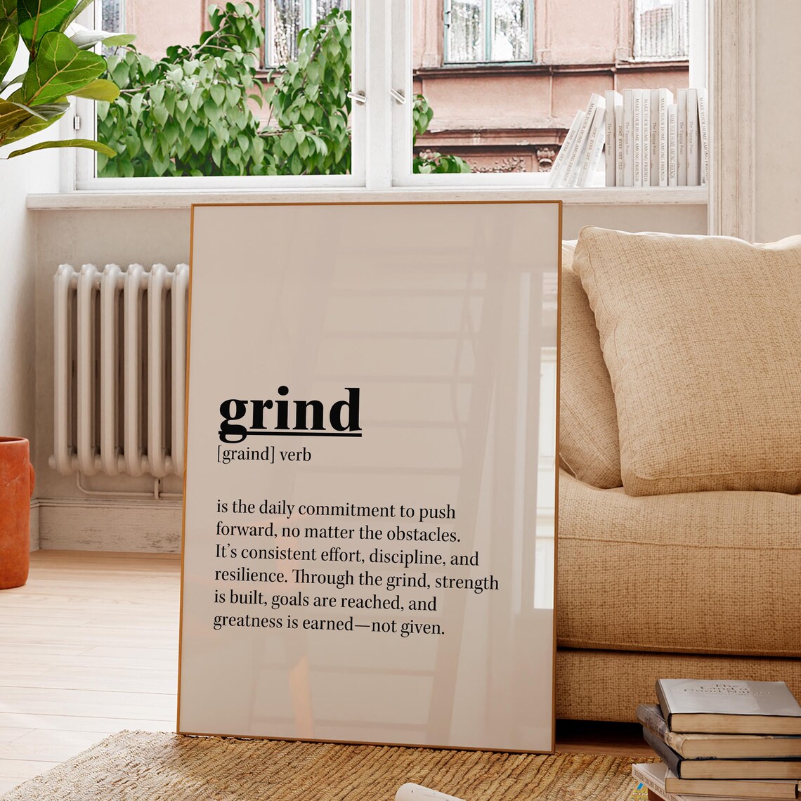 Grind Motivational Quote Art Print for Office Gym