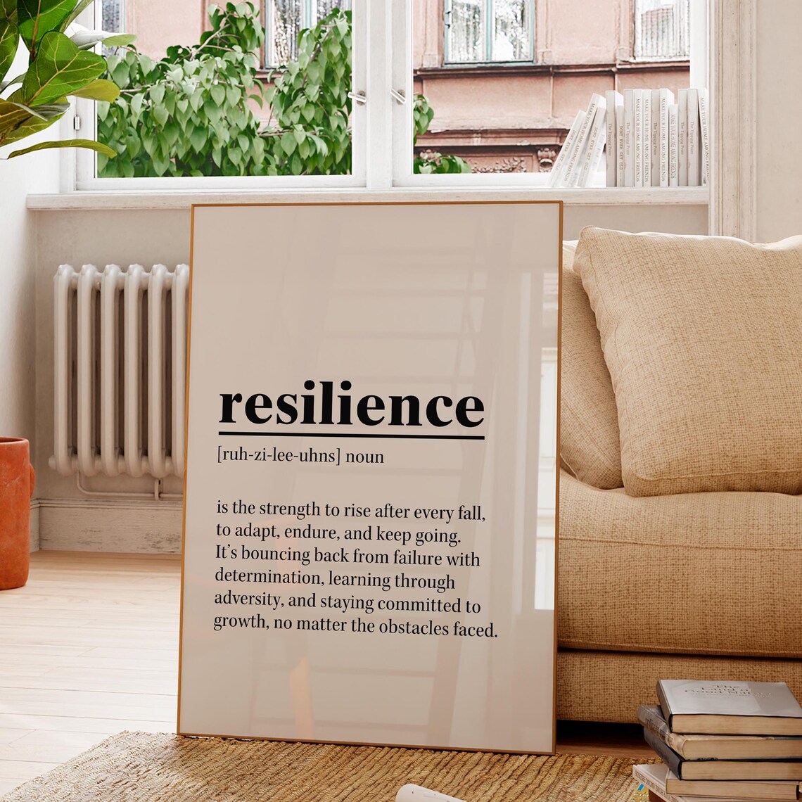 Resilience Definition Poster, Motivational Office Art Print