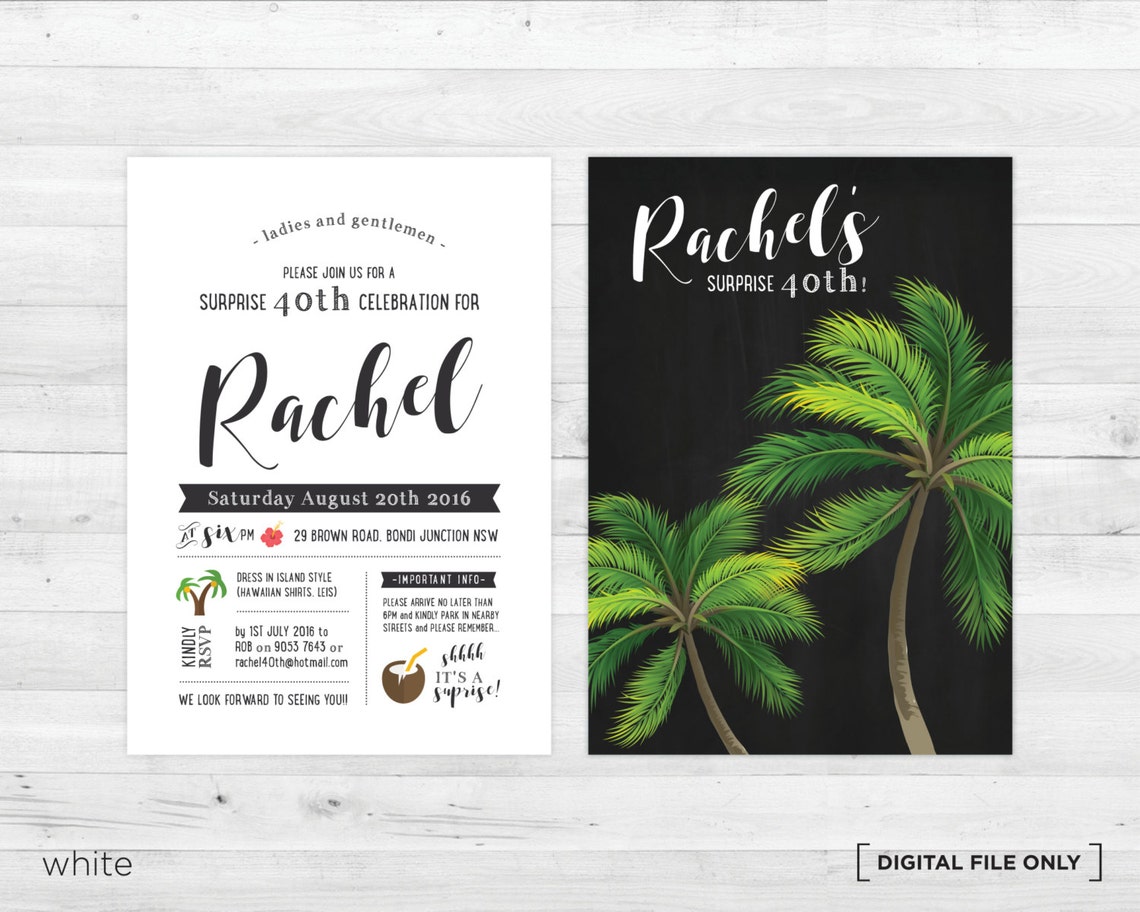Tropical Birthday Party Invitations Birthday Invitations Birthday Party Invites Island Theme Template Corjl