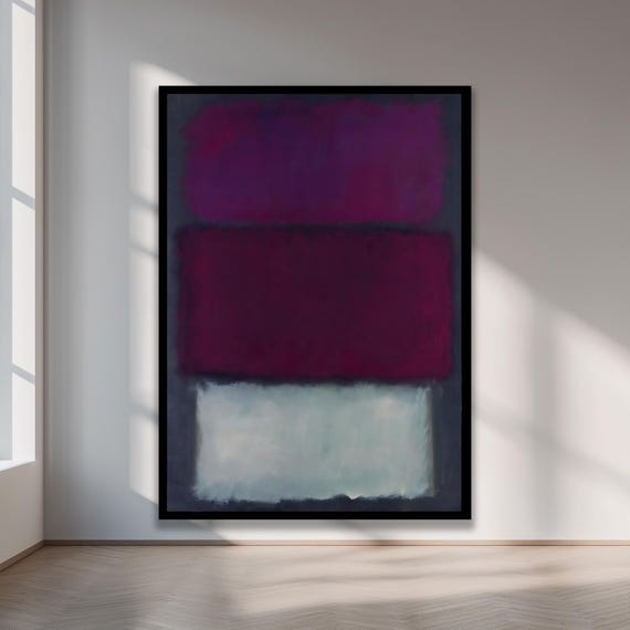 Rothko Style Purple Blue Abstract Canvas Modern Wall Art Print