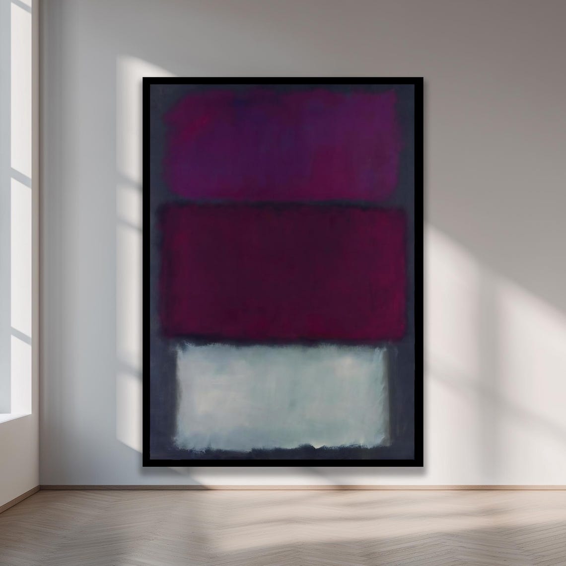 Dark Plum and Burgundy Moody Abstract Color Field Modern Art Poster