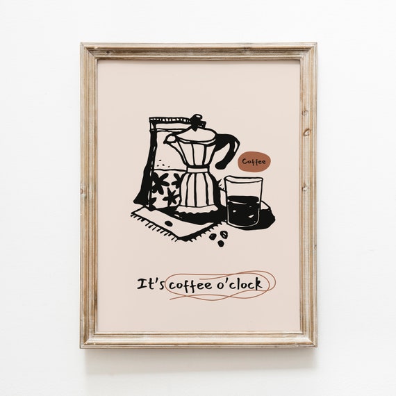 Coffee Poster Coffee Bar Wall Art Bar Cart Print Aesthetic Coffee Bar Decor Funny Kitchen Decor Coffee Art Print