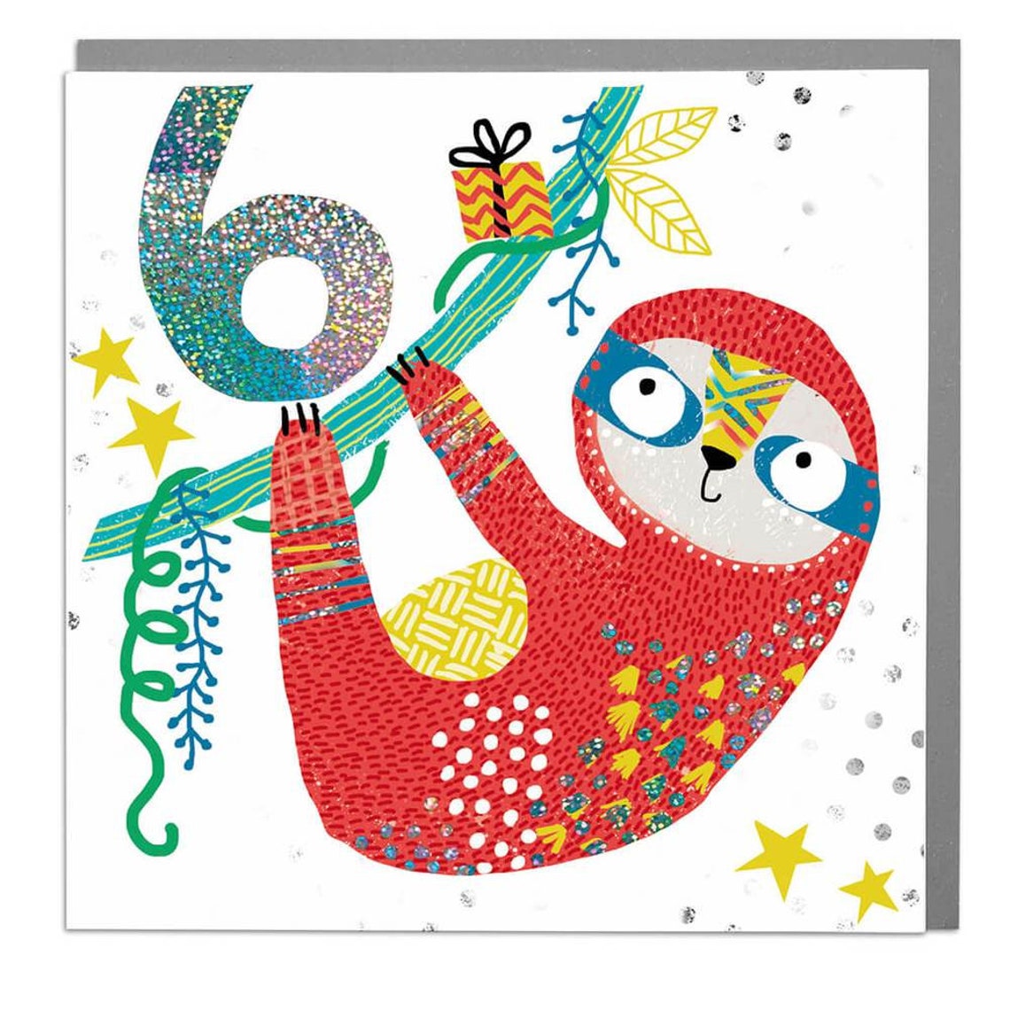 Sloth Age 6 Birthday Card