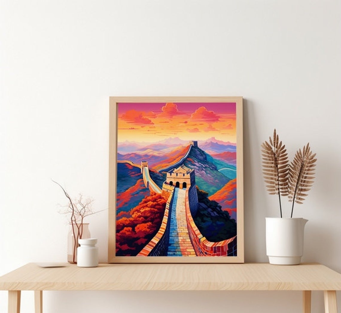Great Wall of China Sunset Travel Landmark Art Wall Decor Poster - Image 2