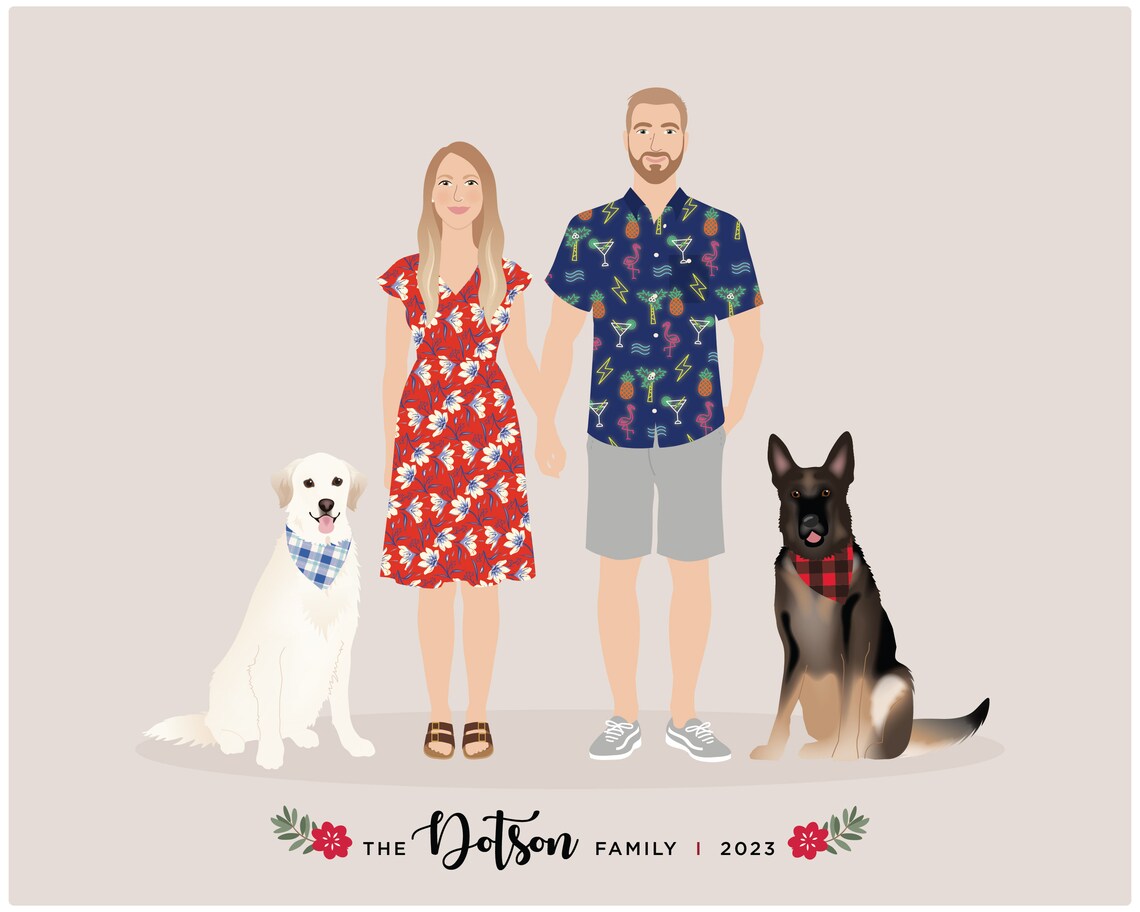 Personalized Couple Portrait, Custom Art Print - Image 5