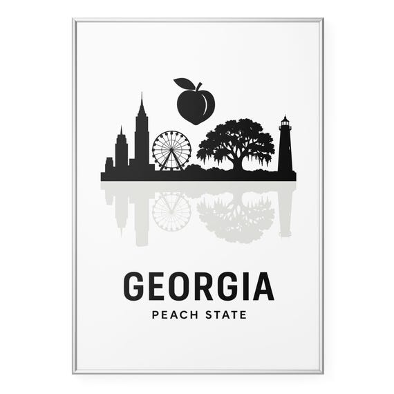 Georgia Skyline Photo Print Minimalist Peach State Poster Atlanta Wall Art Modern Office Home Decor