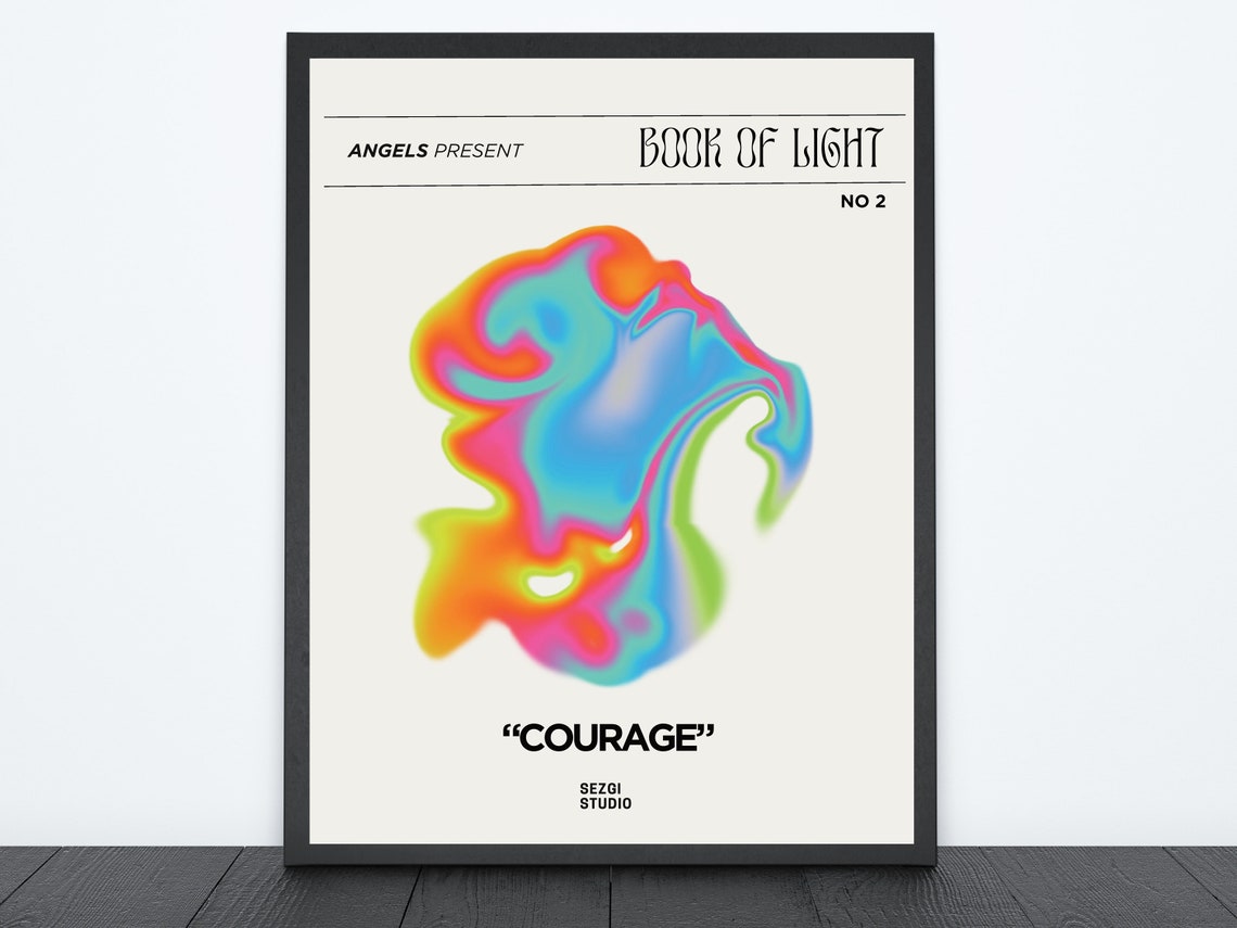 Book Of Light Art Courage Poster Print Love Affirmation Abstract Inspirational