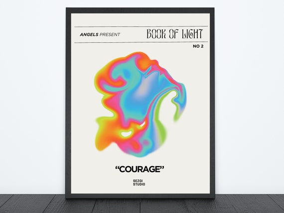 Book Of Light Art Courage Poster Print Love Affirmation Abstract Inspirational
