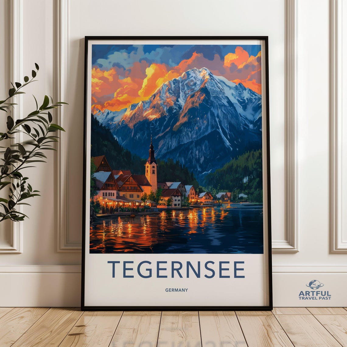 Tegernsee Germany Alpine Lake Sunset Mountain Village Poster