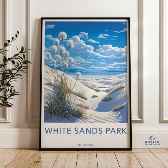 White Sands Park Wall Art Stunning Landscape Poster Unique Desert Decor Scenic Print Nature Photography Home