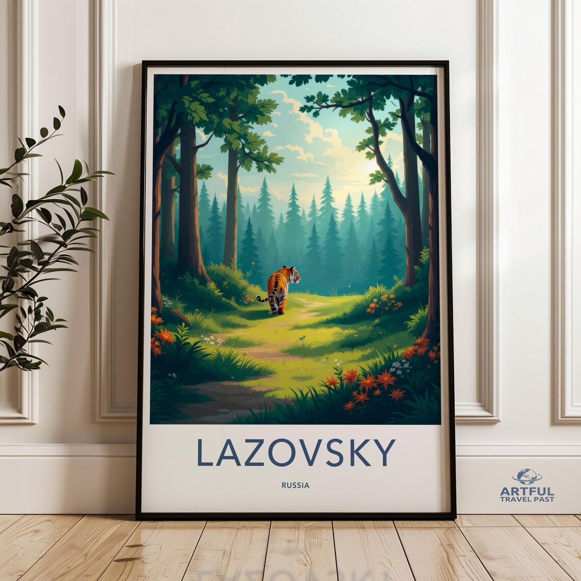 Lazovsky Russia Tiger Forest Poster Amur Tiger Woodland Trail Scene