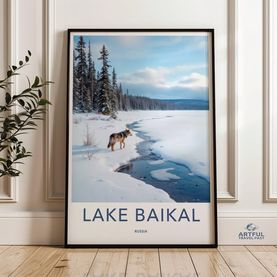 Winter Lake Baikal Wall Art Russian Snow Landscape Print Nature Photography Artwork Large Decor Modern