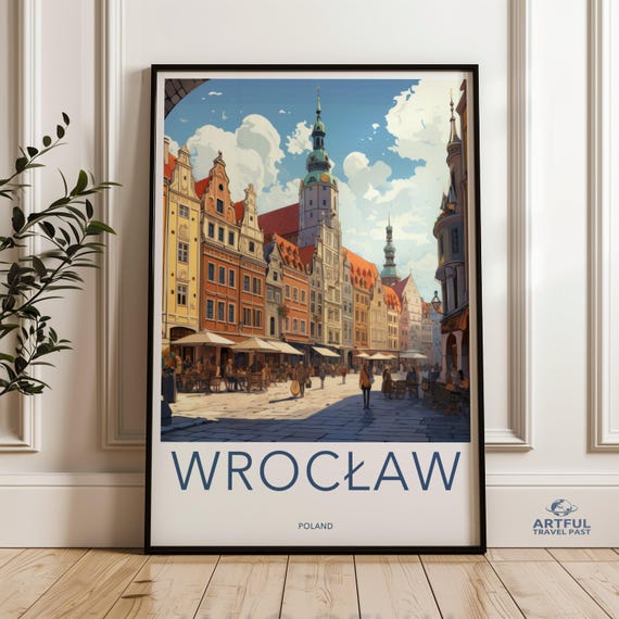 Wroclaw Wall Art Print Poland Cityscape Beautiful Architecture Poster European City Artwork Travel Decor