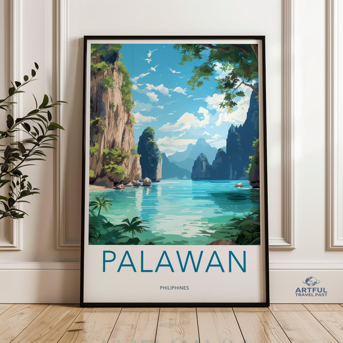 Palawan Philippines Tropical Island Lagoon Limestone Cliffs Poster
