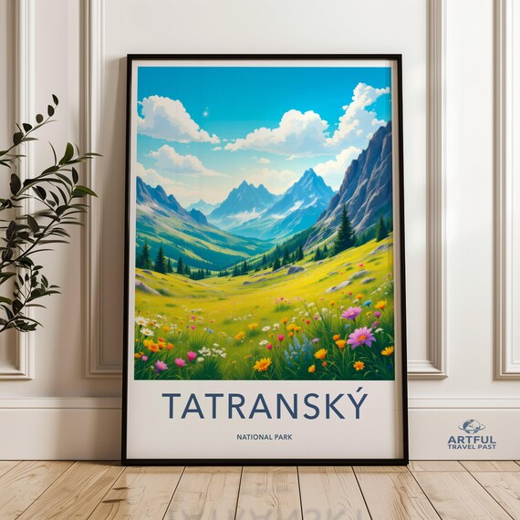 Tatransky National Park Slovakia Alpine Meadow Wildflowers Travel Poster