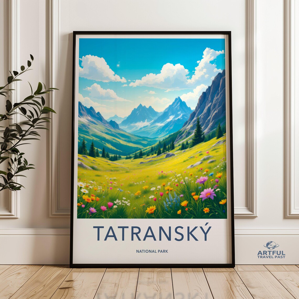 Tatransky National Park Slovakia Alpine Meadow Wildflowers Travel Poster