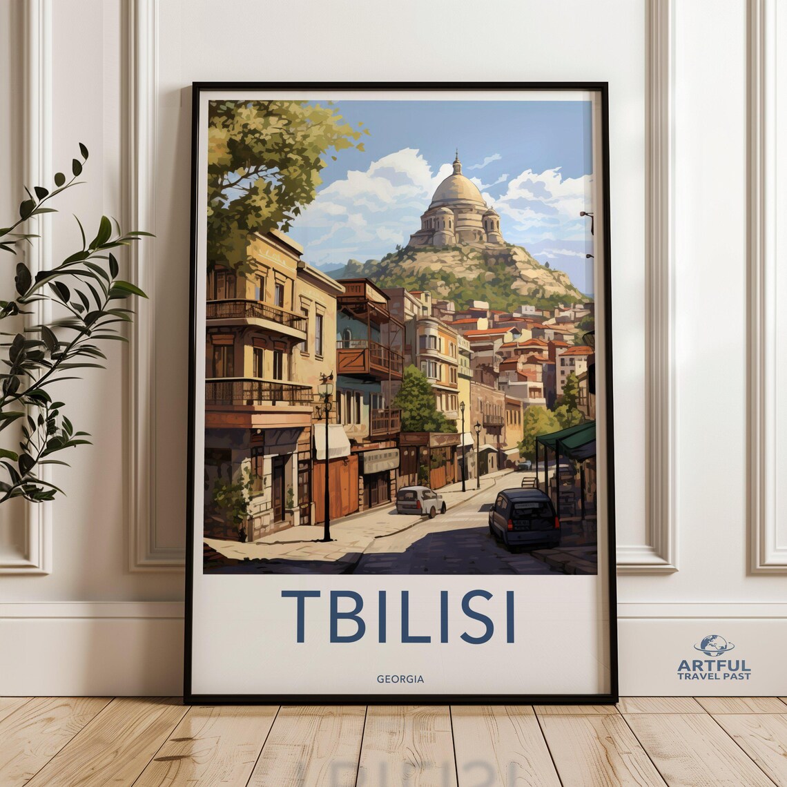 Tbilisi Georgia Historic Street Scene Vintage Travel Poster Art