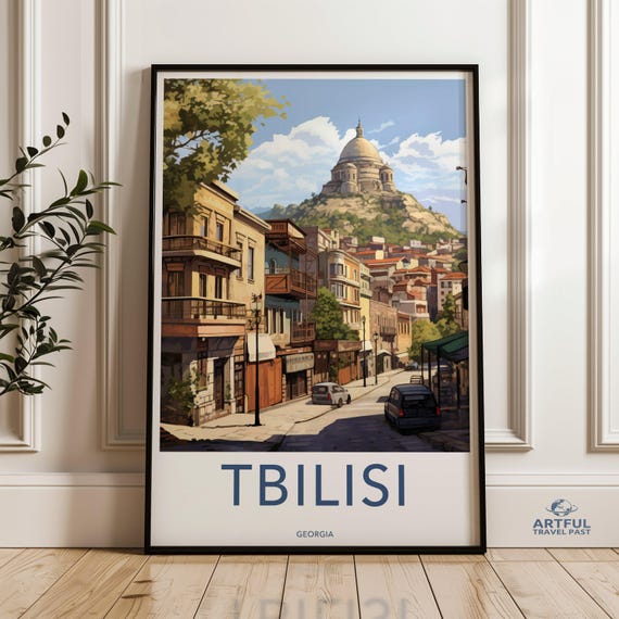 Tbilisi Wall Art Georgia Cityscape Print Historic Architecture Artwork Urban Landscape Poster Travel Illustration Home Decor