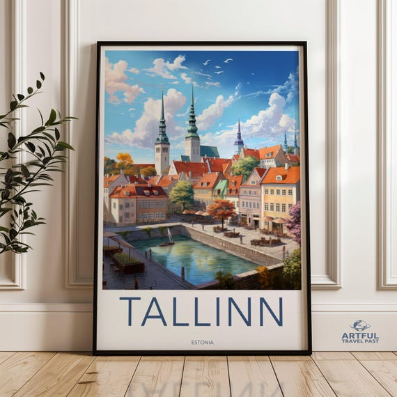Tallinn Estonia Poster Wall Art Home Decor Office Decoration Architecture Print Historical Cityscape Travel Gift