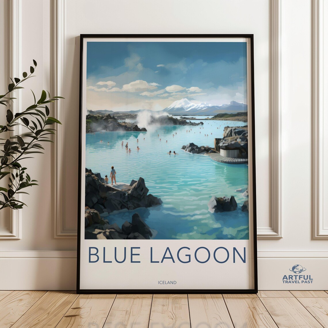 Blue Lagoon Iceland Milky Blue Geothermal Hot Spring Travel Poster